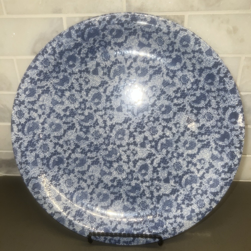 Vintage WBA5 by W Bach Dinner Plates Blue & White Floral Circa1972 Japan EUC